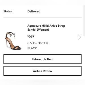 Aquazurra heels, Worn twice, like new. Size 8.5